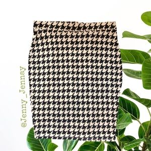 H&M Houndstooth Pencil Skirt Black Cream Medium
